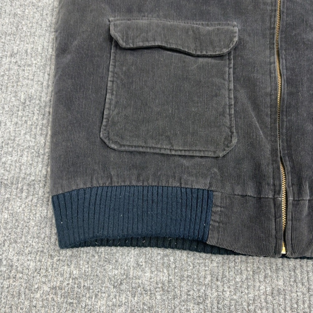 Vintage St Johns Bay Vest Mens Large Blue Cotton Corduroy Full Zip Workwear - Picture 2 of 8